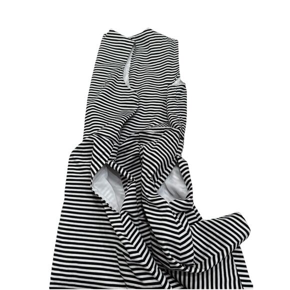 Kate Spade Saturday Womens White Black Striped Pleated Fit & Flare Dress Size 14 - Picture 10 of 10